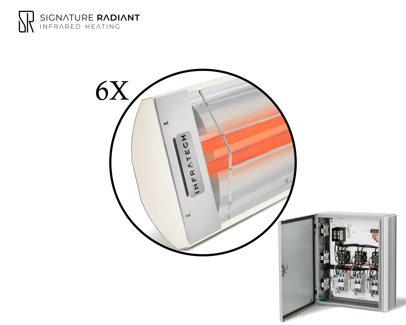 Package:  6 x 6kW infrared heater CD Series - with Panel