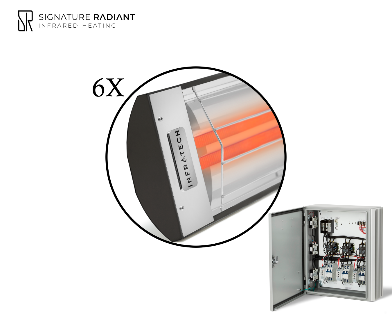 Package:  6 x 6kW infrared heater CD Series - with Panel