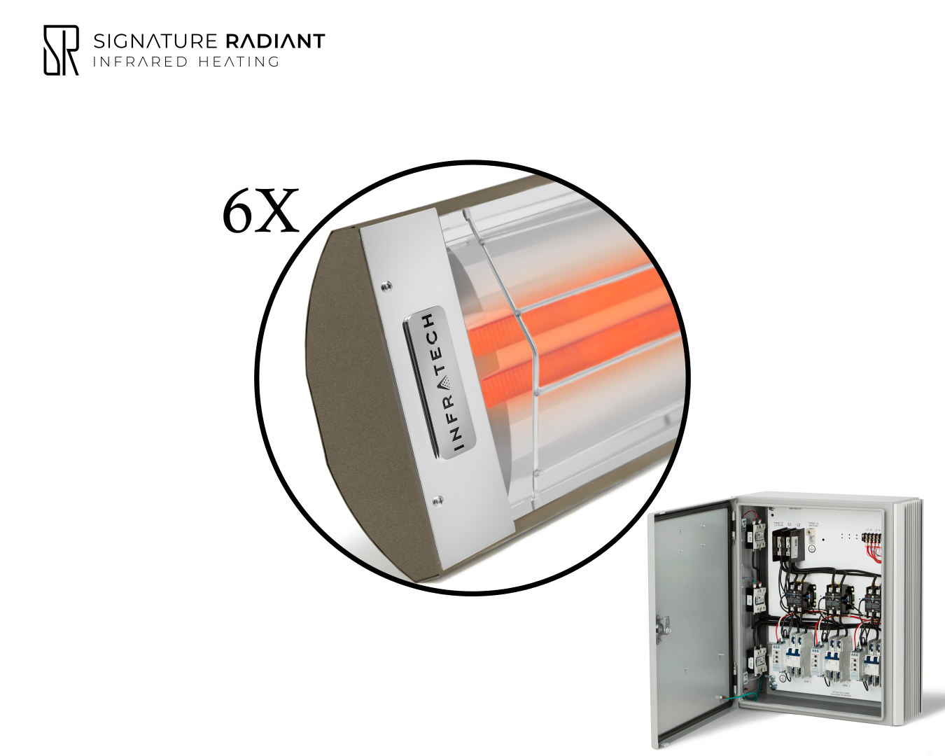 Package:  6 x 6kW infrared heater CD Series - with Panel