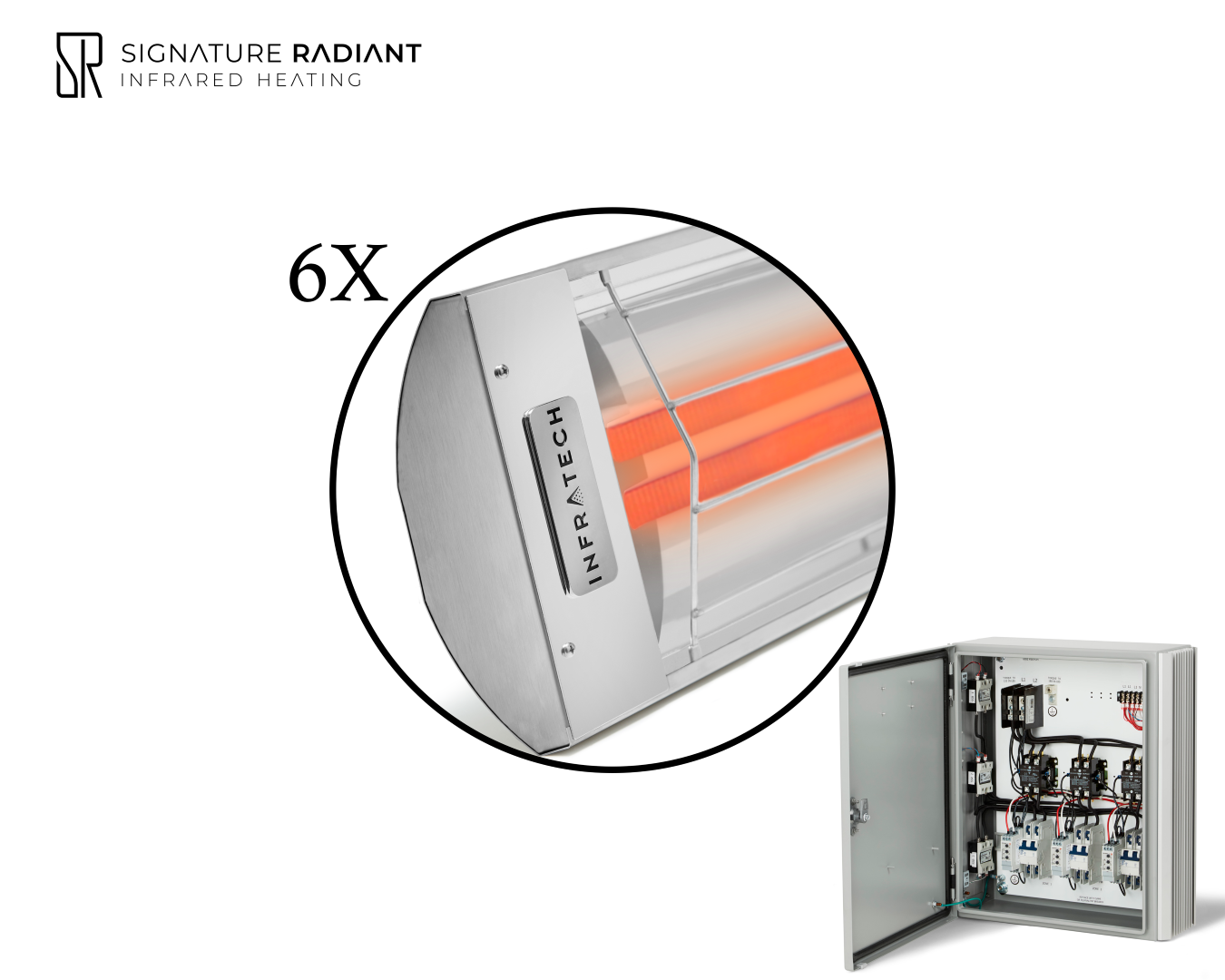 Package:  6 x 6kW infrared heater CD Series - with Panel