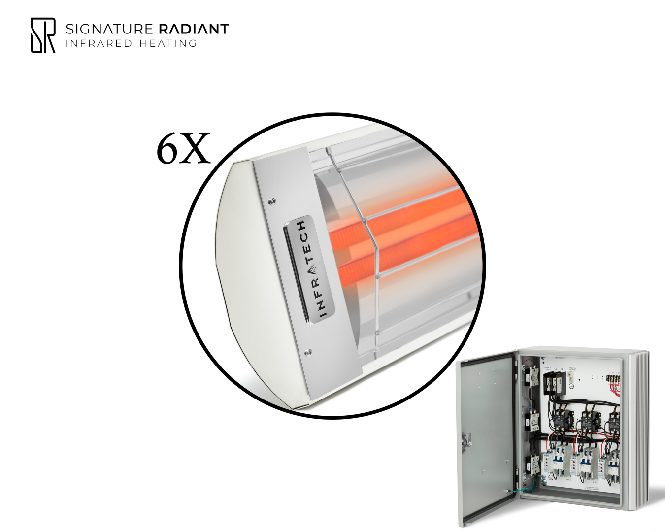 Package:  6 x 6kW infrared heater CD Series - with Panel