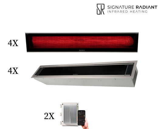 Package: 4 x 4.5kW Bromic Platinum Recessed with dimmer control panel