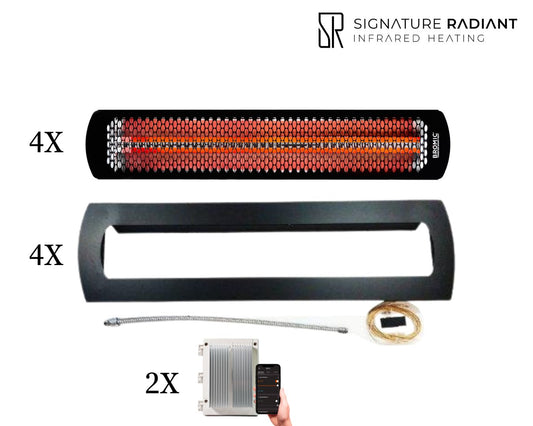 Package: 4 x 4 000W Bromic Tungsten Recessed with dimmer control panel