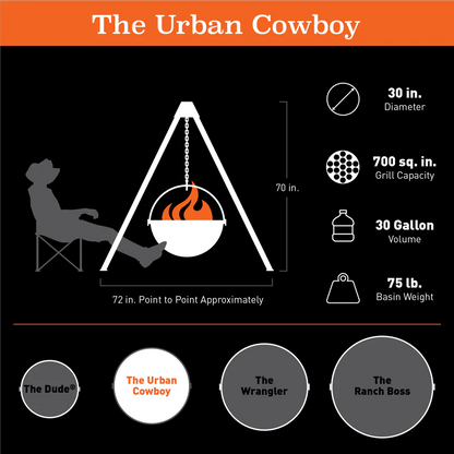 Cowboy Cauldron Fire Pit - The Urban Cowboy 30"