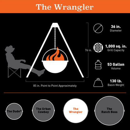 Cowboy Cauldron Fire Pit - The Wrangler 36"