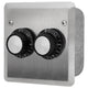 Electric Heater Switch Dual - ON/OFF 120V Flush Mount c/w S/S Wall Plate and Deep Gang Box