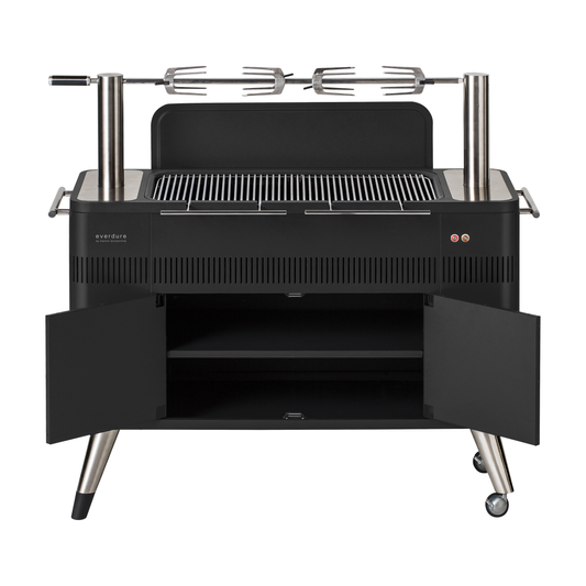 Everdure HUB 54-Inch Charcoal Grill with Rotisserie & Electronic Ignition