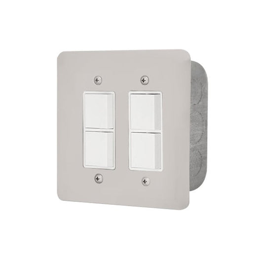 JM-4305-XX Schwank Electric Heater Switch Dual Duplex - Flush Mount C/W S/S Wall Plate And Deep Box