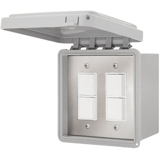 Electric Heater Switch Dual Duplex - Flush Mount C/W Weatherproof Cover