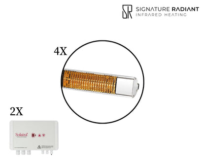 Package: 4 x 4kW Solaira XL Slim H2 4000W with 2 control panel